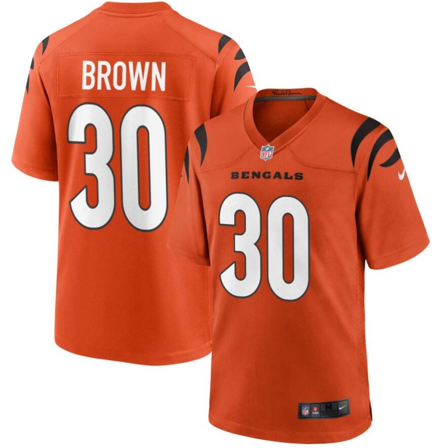 Men Cincinnati Bengals Nike #30 Chase Brown Orange 2024 NFL Game Jersey->indianapolis colts->NFL Jersey